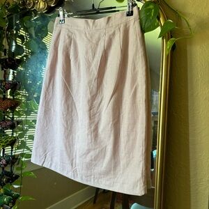 Vintage J.R.T. Light Pink pencil skirt new with tags, 1990s size 6 linen cotton